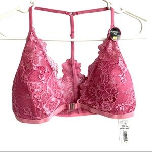 Rene Rofe pink lace bralette. Size Large.